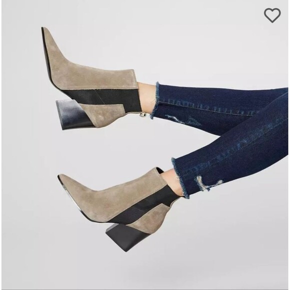 Kendall & Kylie Shoes - KENDALL + KYLIE Finch Ankle Suede Two Tone Colorblock Ankle Boot 6.5